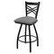 Holland Bar Stool Co 25" Swivel Counter Stool, Black Wrinkle, Canter Grey Seat X820 - alternate 1